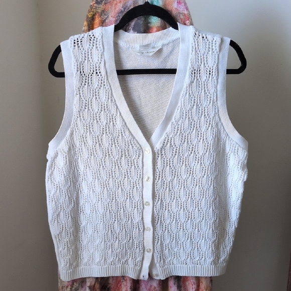 Sweaters - White Cable Knit Cardigan with V-Neck